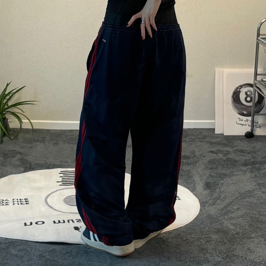 90s NIKE 올드스쿨 네이비 레드라인 트랙팬츠 상품이미지3
