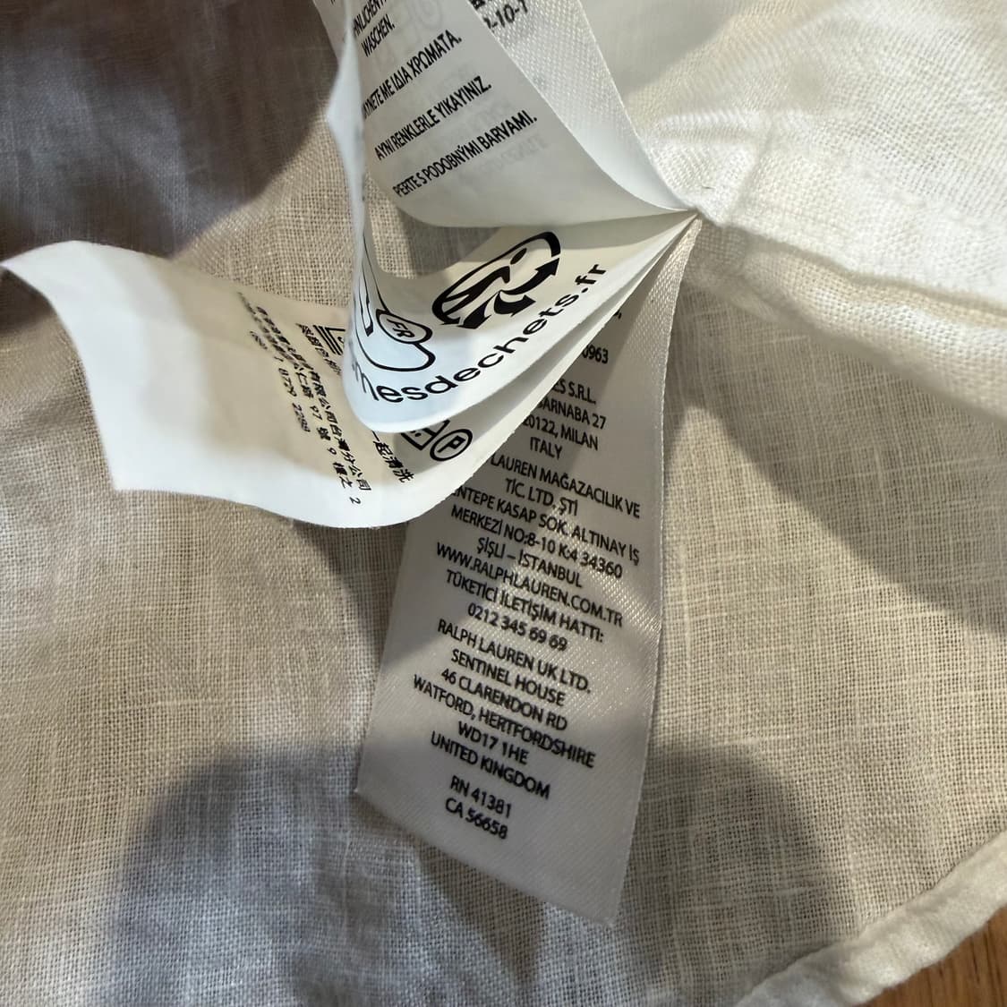 폴로 랄프로렌 화이트 린넨 헨리넥 셔츠 상품이미지4