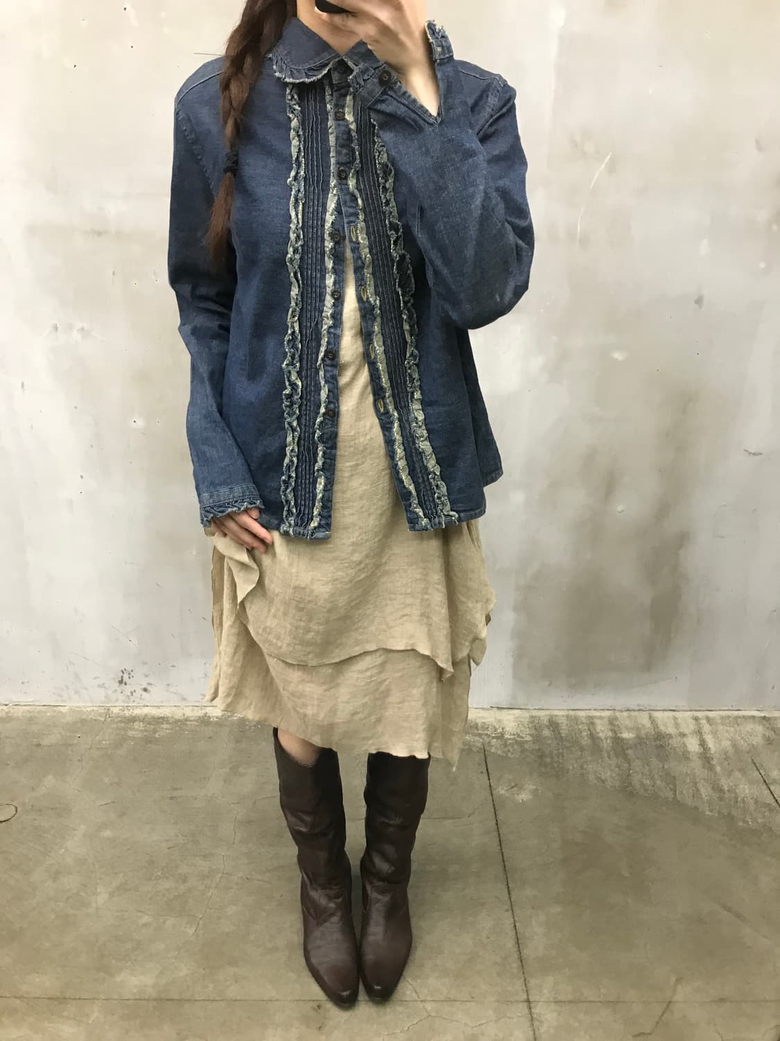 Cosby frill denim shirt 상품이미지3