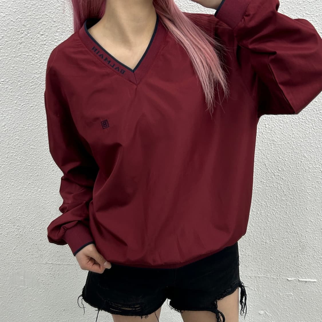 발망 네이비로고 딥버건디 웜업 100 상품이미지1