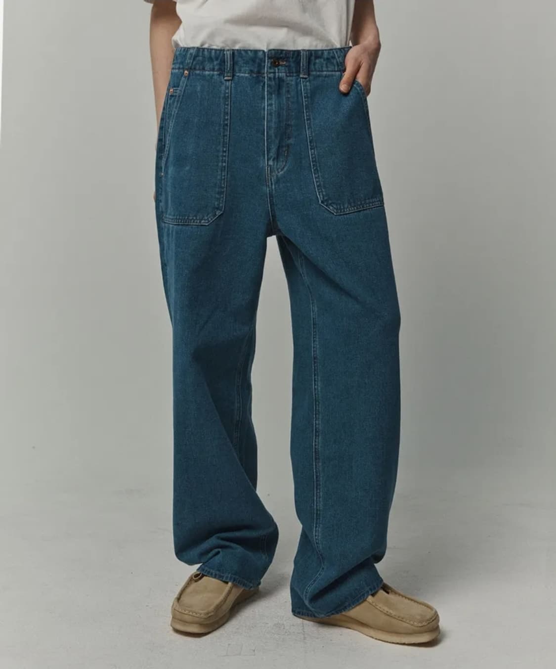 맥우드건 세미와이드핏 미디움인디고 데님팬츠 상품이미지1