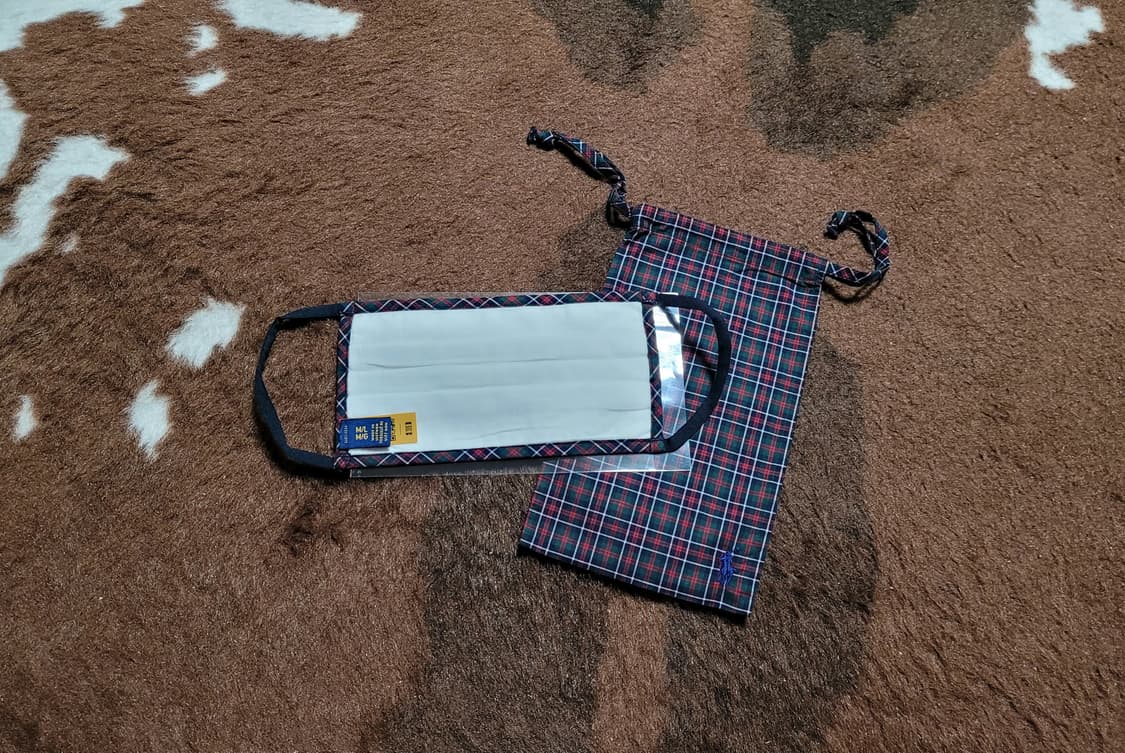 폴로 랄프로렌 타탄체크 면 마스크(M/L) 상품이미지2