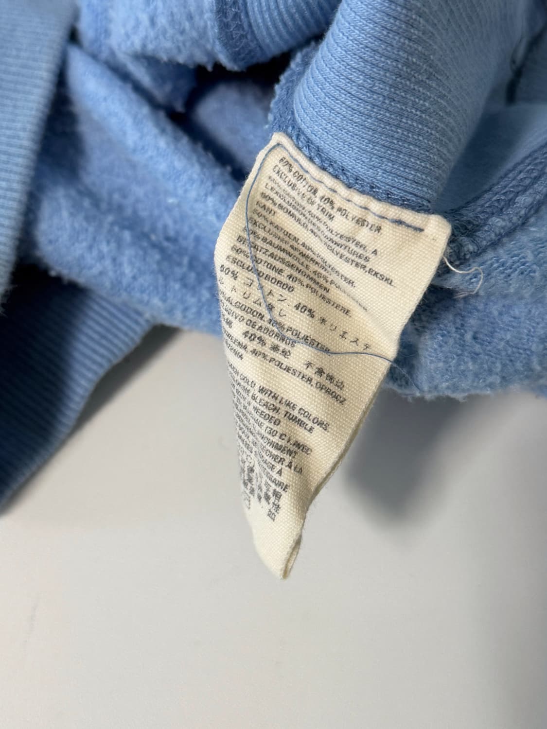 아베크롬비 루즈핏 00's 스카이블루 스웻 그런지 패치 후드집업 상품이미지5