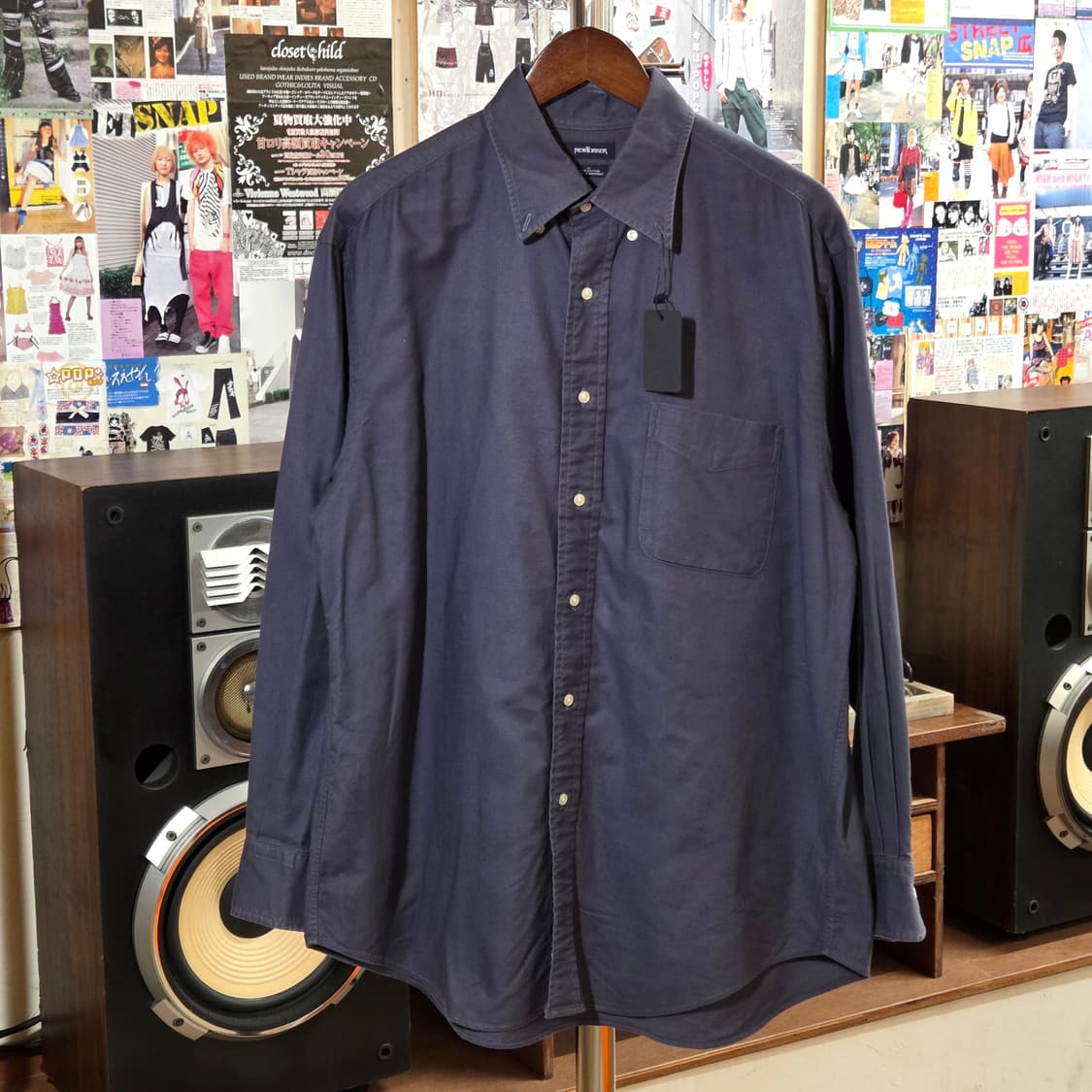 JPN 빈티지 차콜 퍼플 베이직 셔츠 상품이미지2