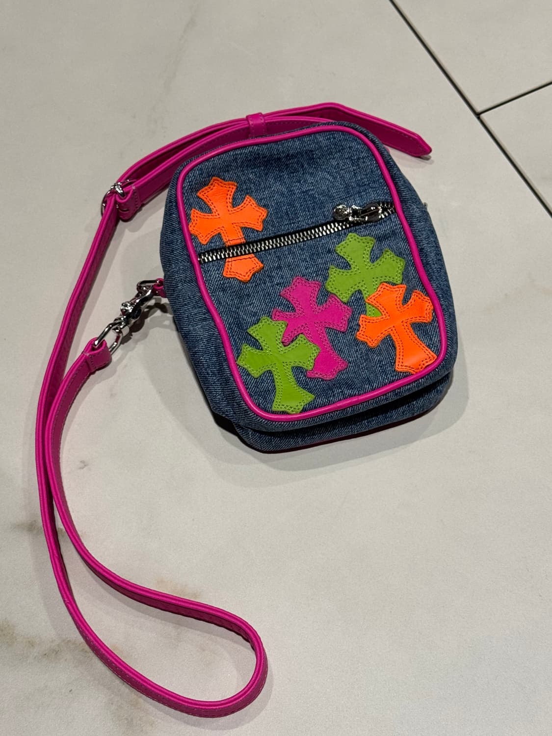 크롬하츠 VIP 멀티 레더패치 데님 타카백 새상품급 상품이미지1