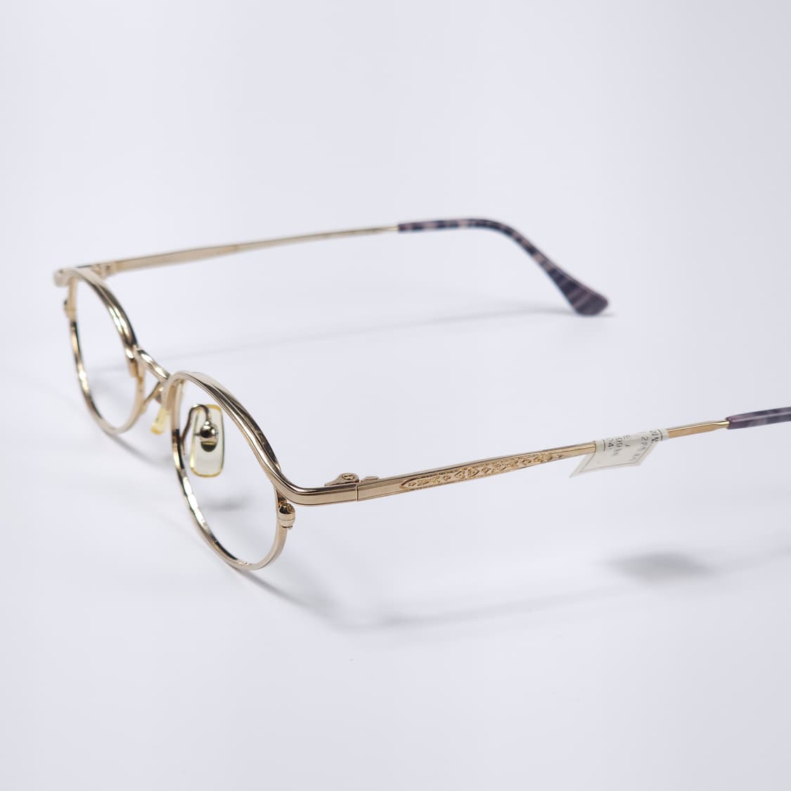 90년도 22K 도금 올드빈티지 오벌형 안경테 상품이미지2