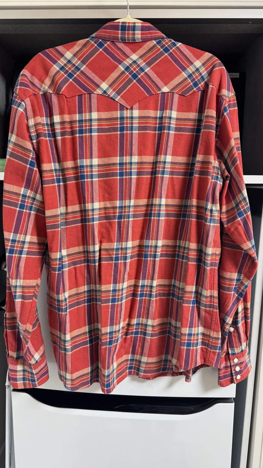 SEW 스테디에브리웨어 빈티지 웨스턴 체크셔츠 크림슨 2 상품이미지5