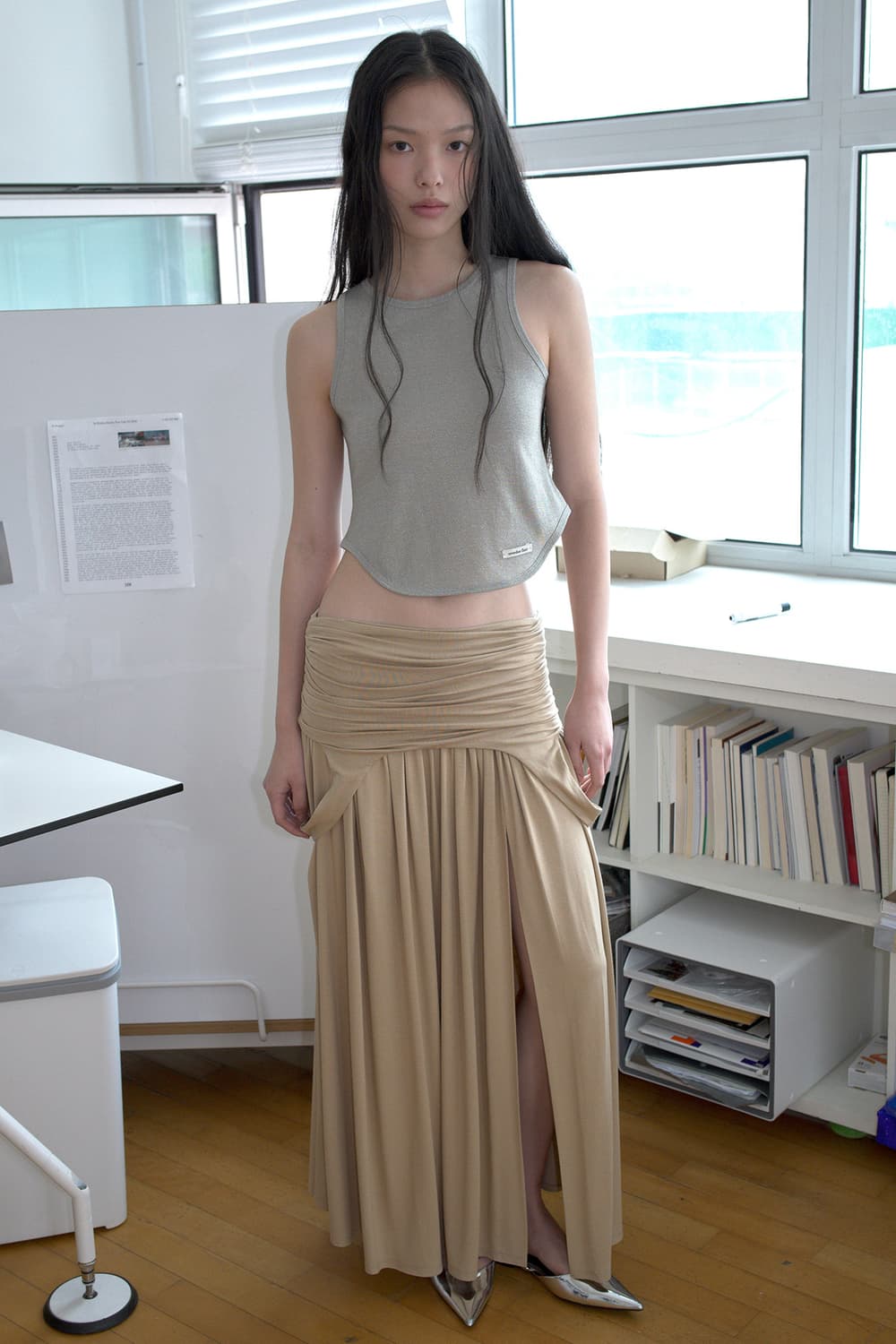 오버듀플레어 스커트 draped turn over skirt 상품이미지1