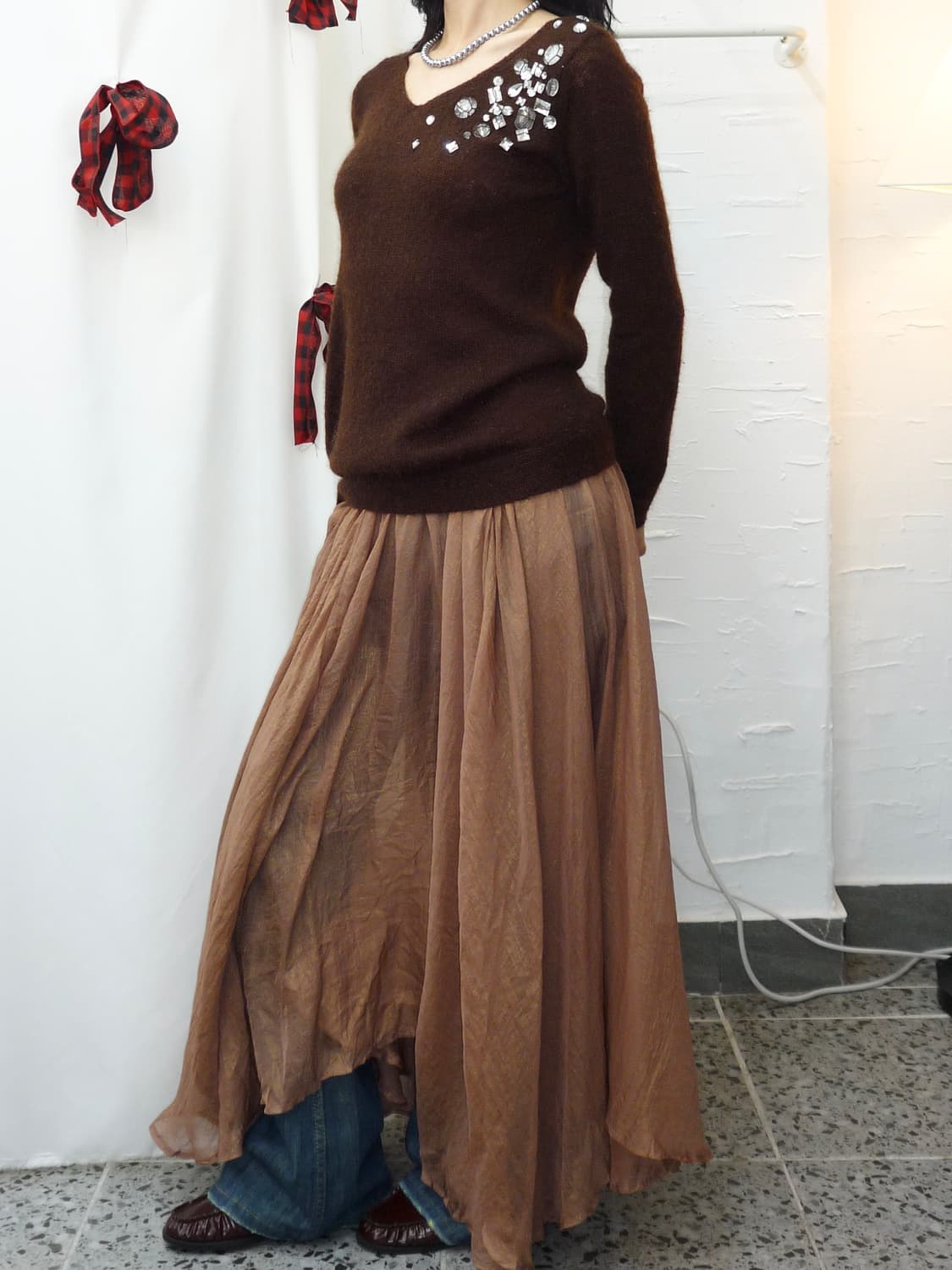 Boho sheer maxi skirt 상품이미지3