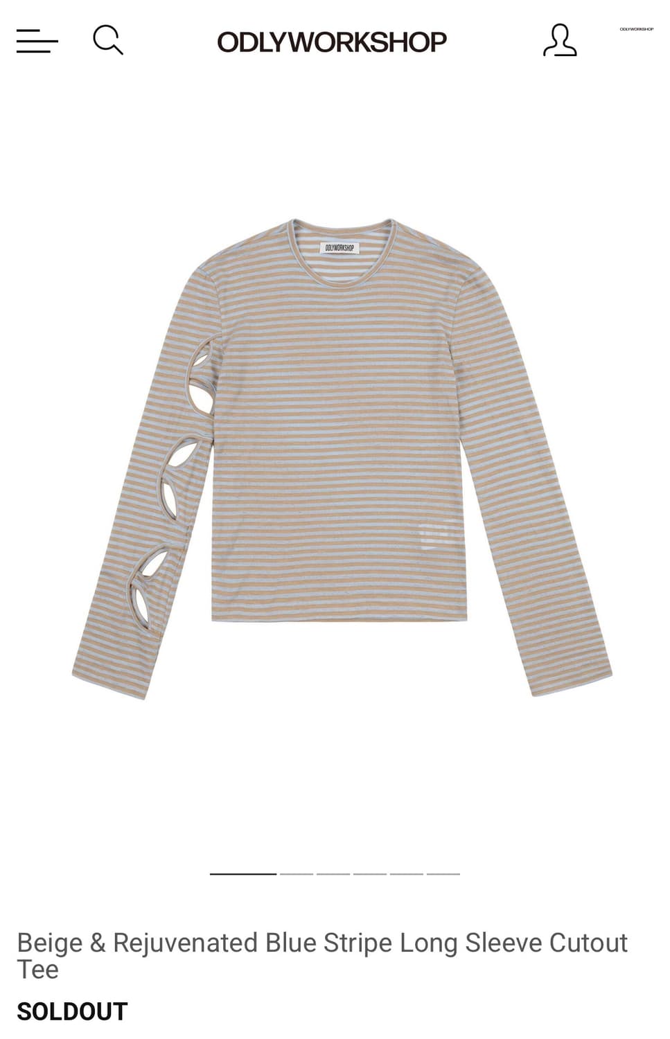 구함) 오들리워크샵 컷아웃 스트라이프 베이지 상품이미지1