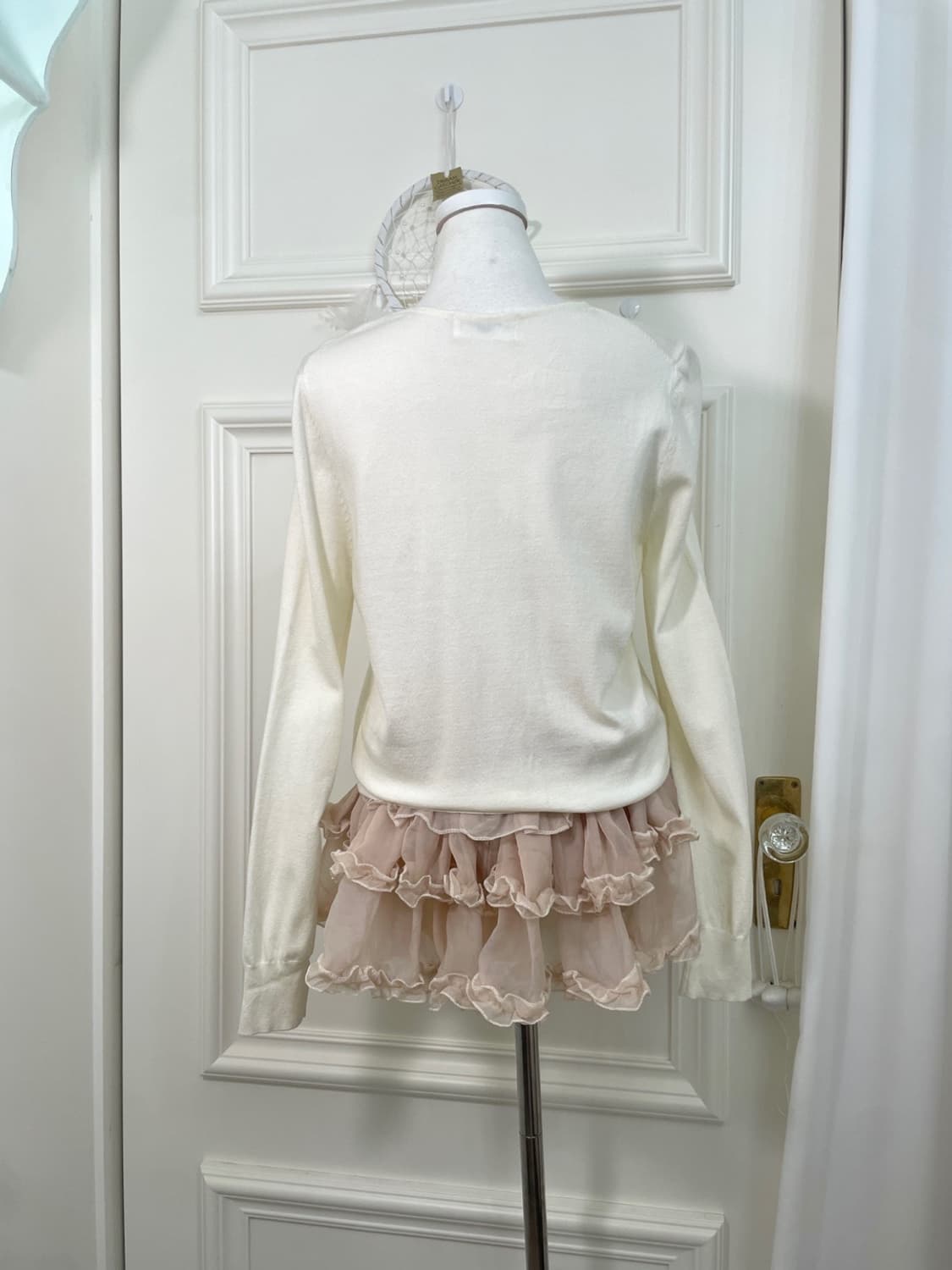 ivory crystal button point basic cardiga 상품이미지3