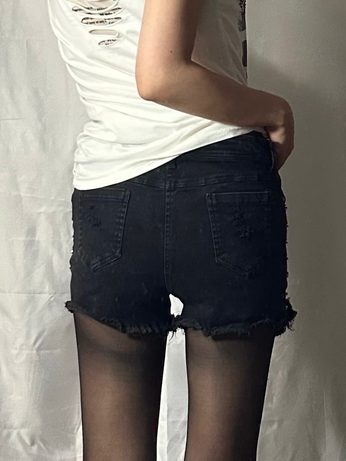punk stripe layered stud detailed shorts 상품이미지2