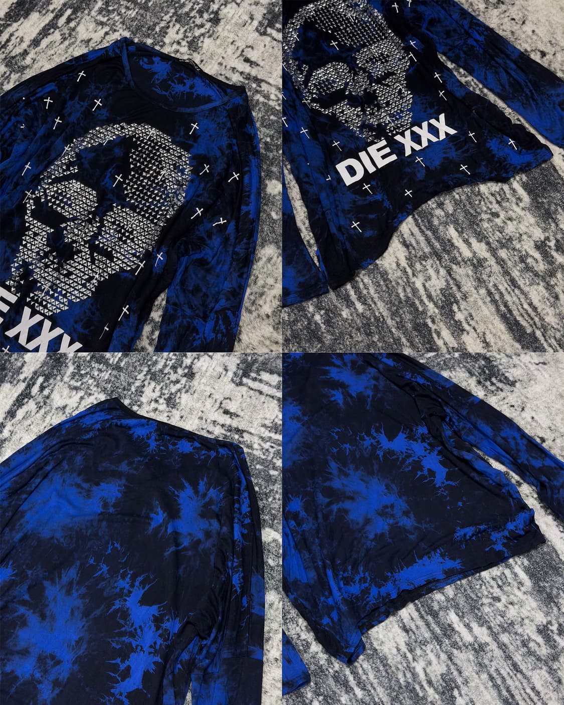 {UNKNOWN} Tie-Dye Hot Fix Skull L/S Tee  상품이미지5