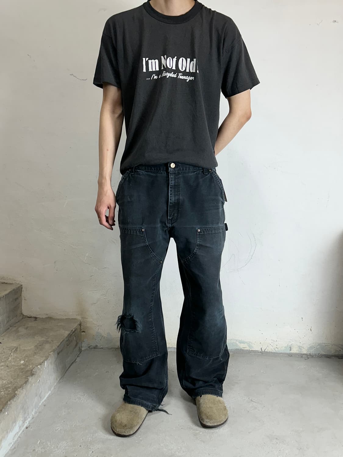 00‘s OG USA Made 칼하트 더블니 블랙 칼하트 B01 썩블니 상품이미지2