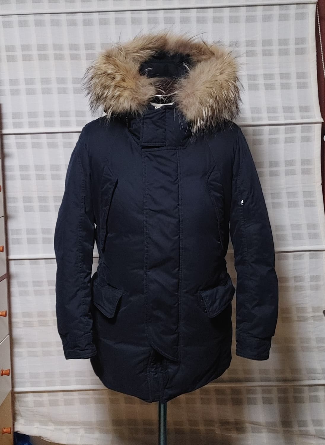 (한섬) 타임옴므 너구리퍼 구스다운 패딩 점퍼 95 상품이미지4