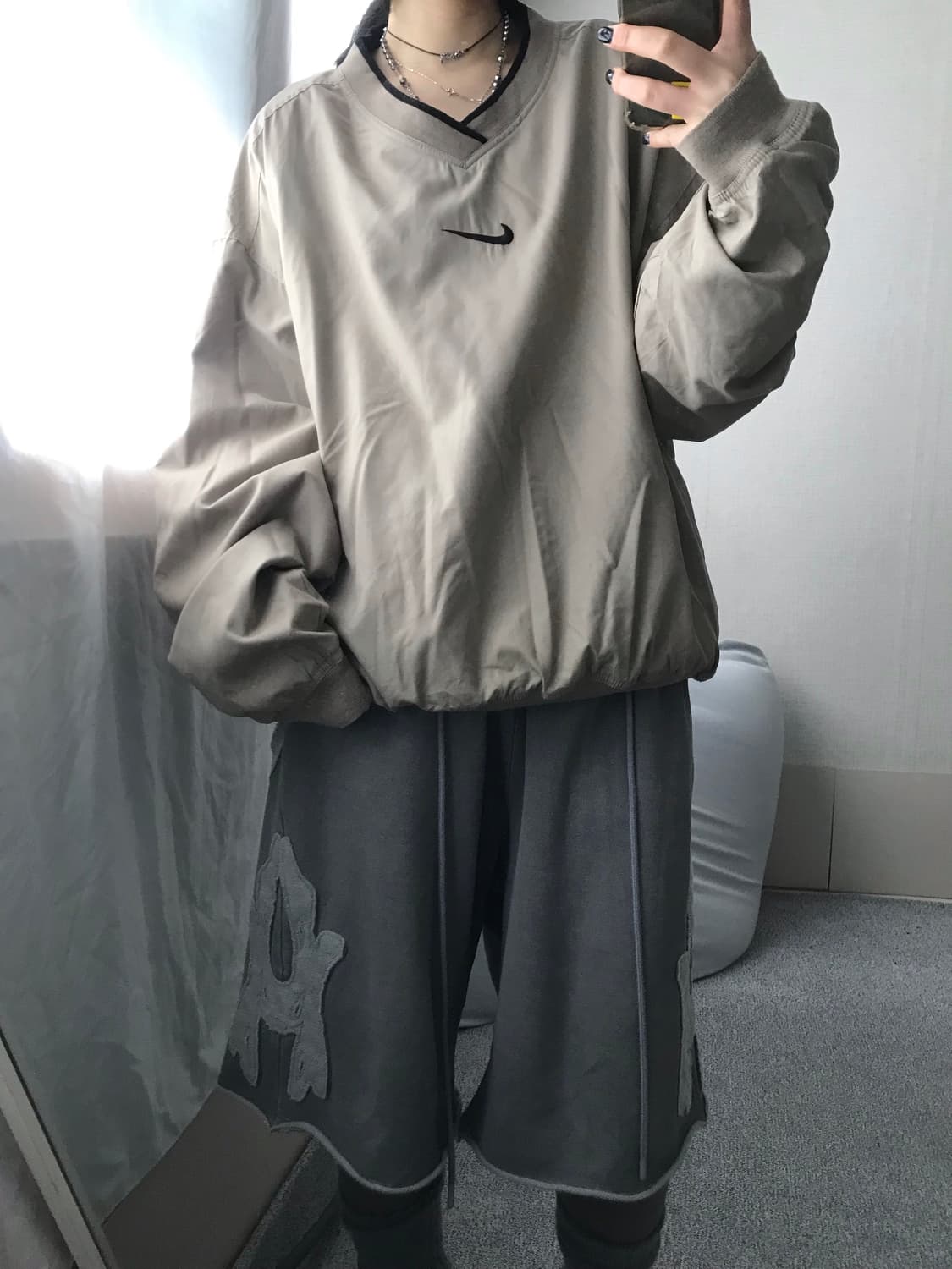 나이키 00s 베이지 오버핏 웜업 상품이미지2