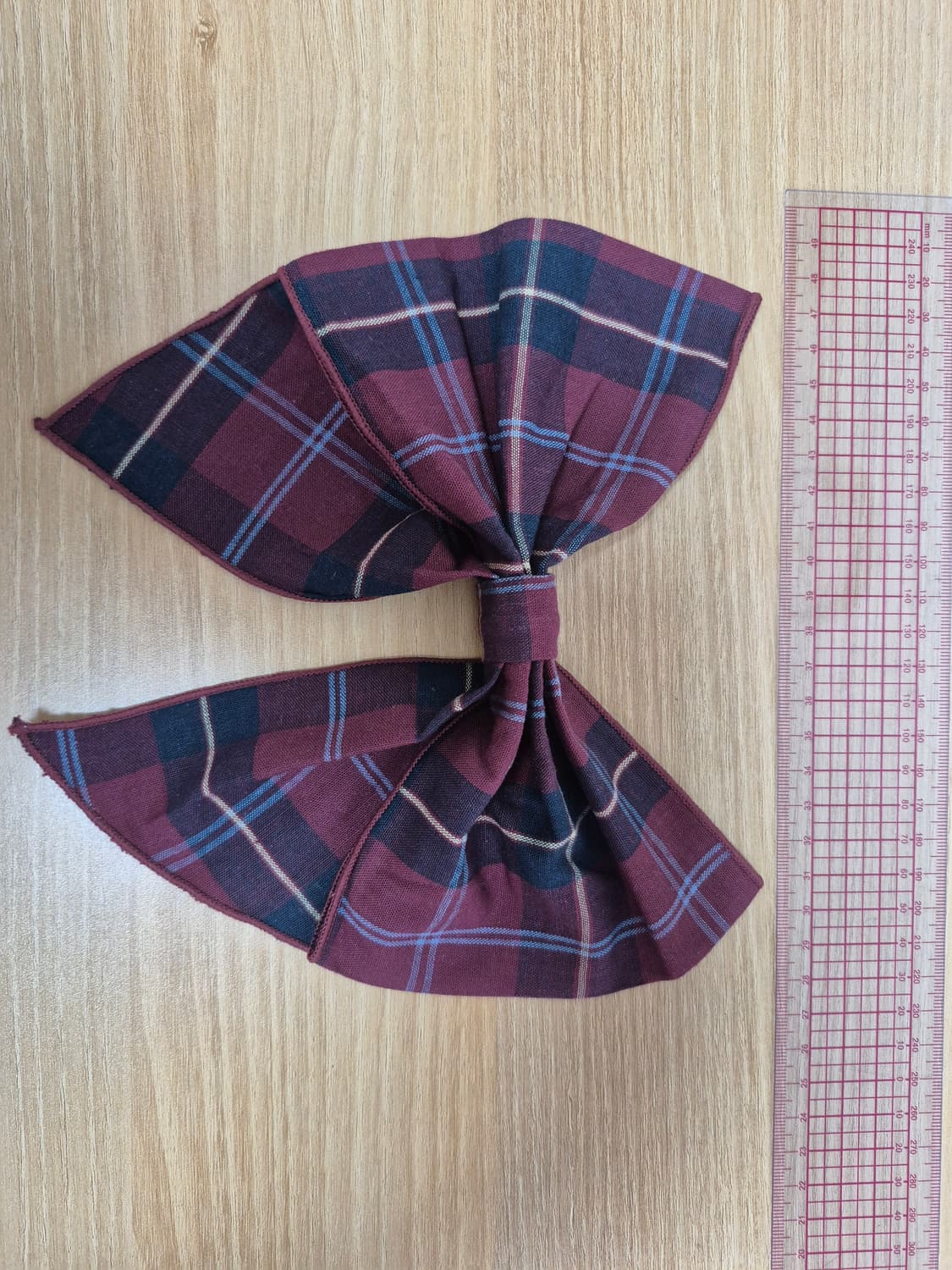 리즈리사 체크 리본브로치 보르도칼라 상품이미지2