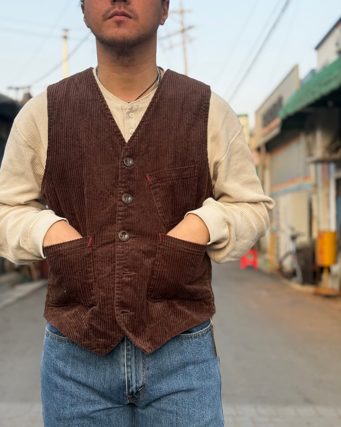 엉클푸 프렌치 코듀로이 워크 베스트 L 상품이미지7