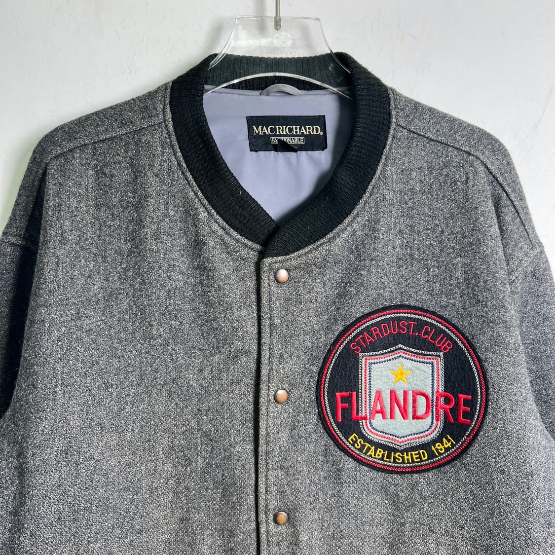 MACRICHARD 그레이 울 바시티 자켓 L 상품이미지4