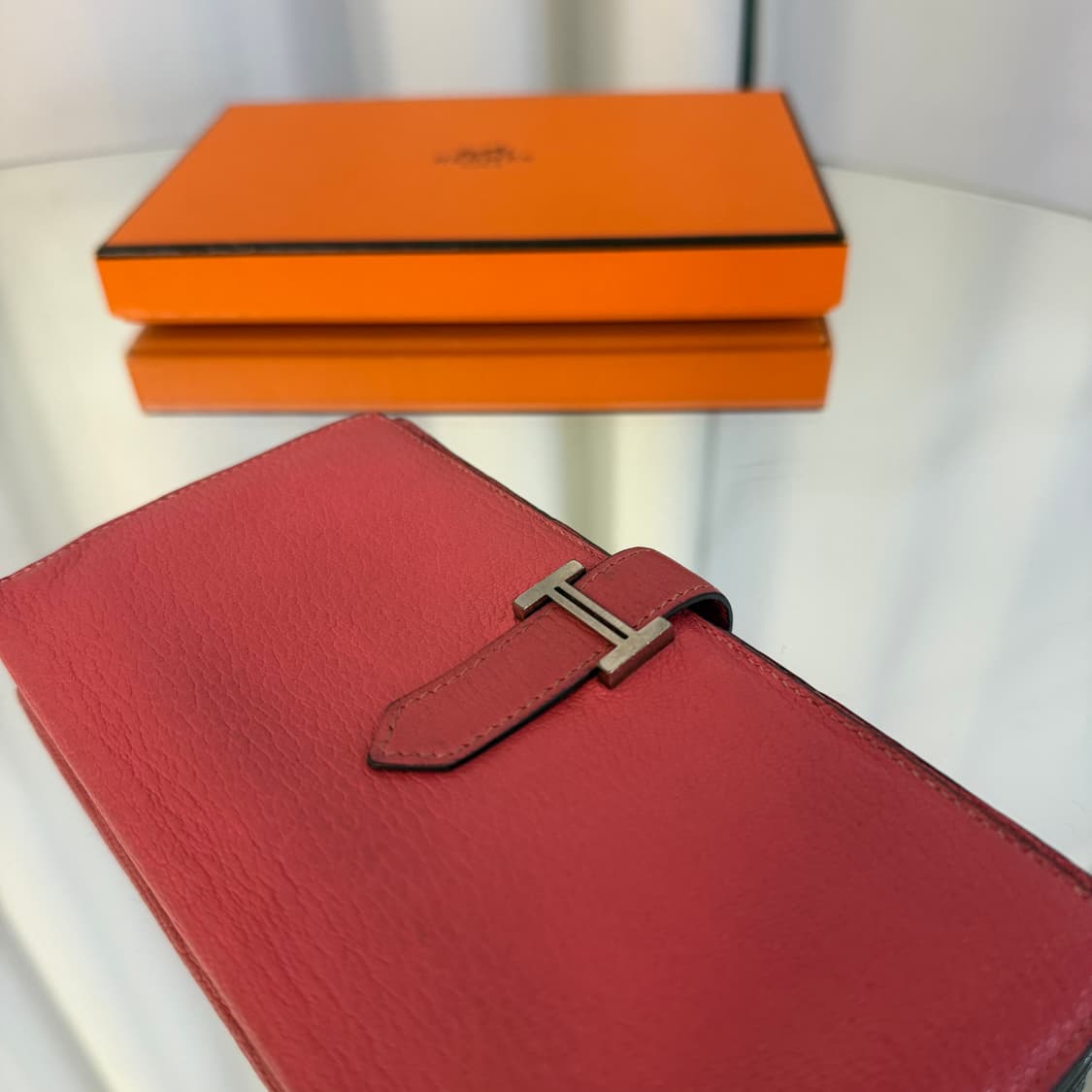 에르메스 베안 핑크 은장 장지갑 상품이미지3