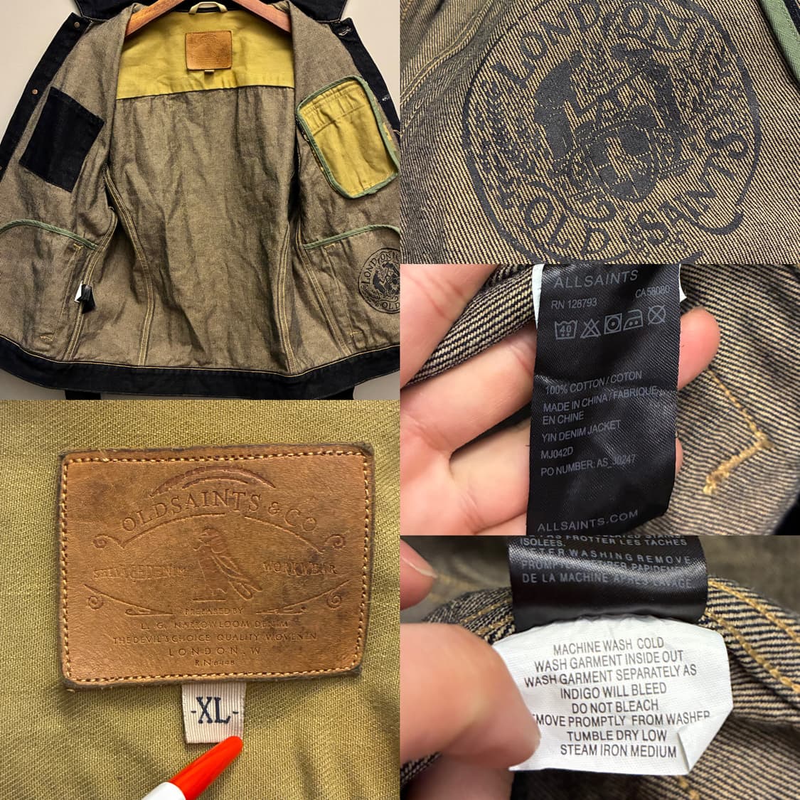 (L~XL)올세인츠 인디고 데님 트러커자켓 초어자켓 올드세인츠 상품이미지10