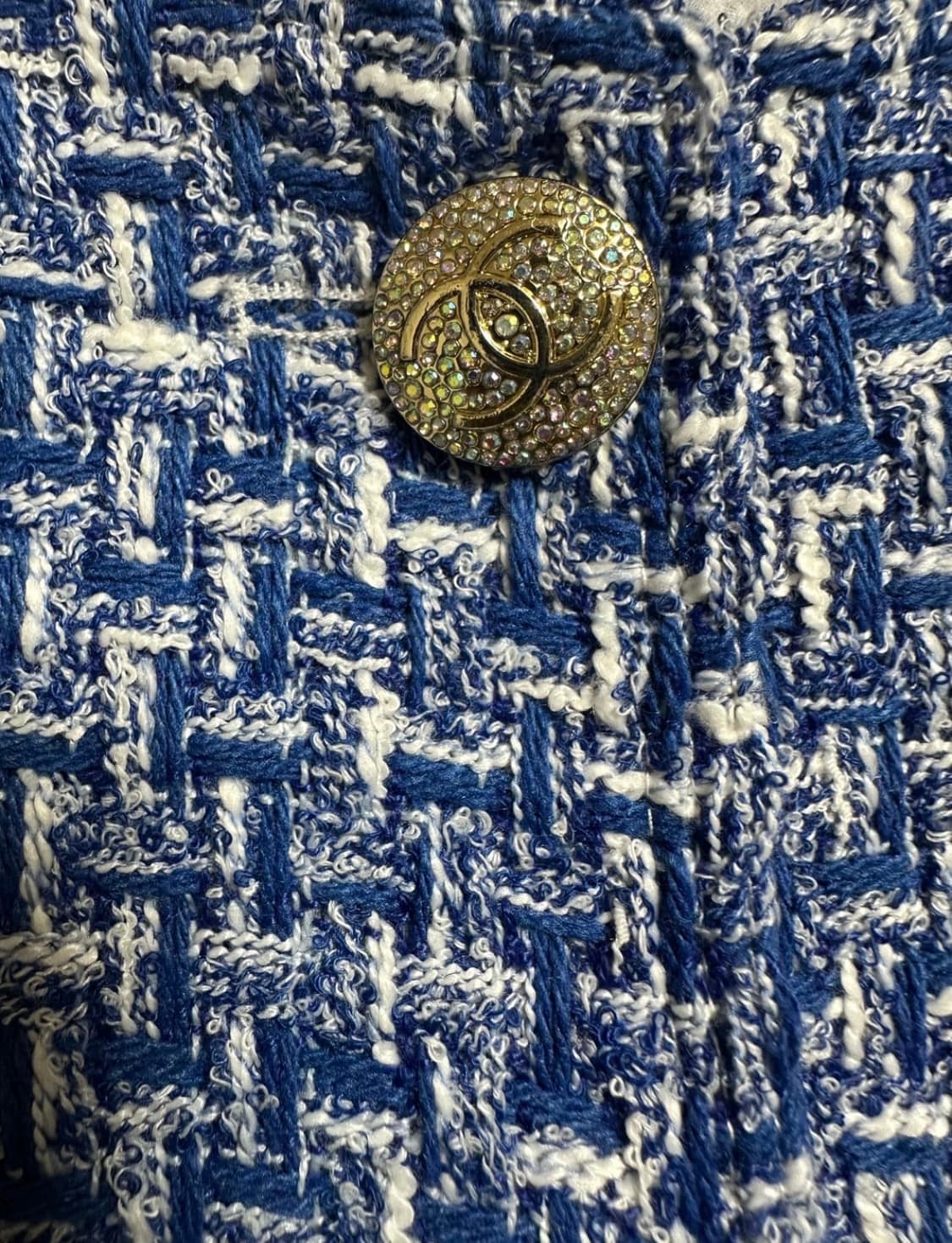 샤넬 트위드 반팔 자켓 블루 정품 상품이미지5