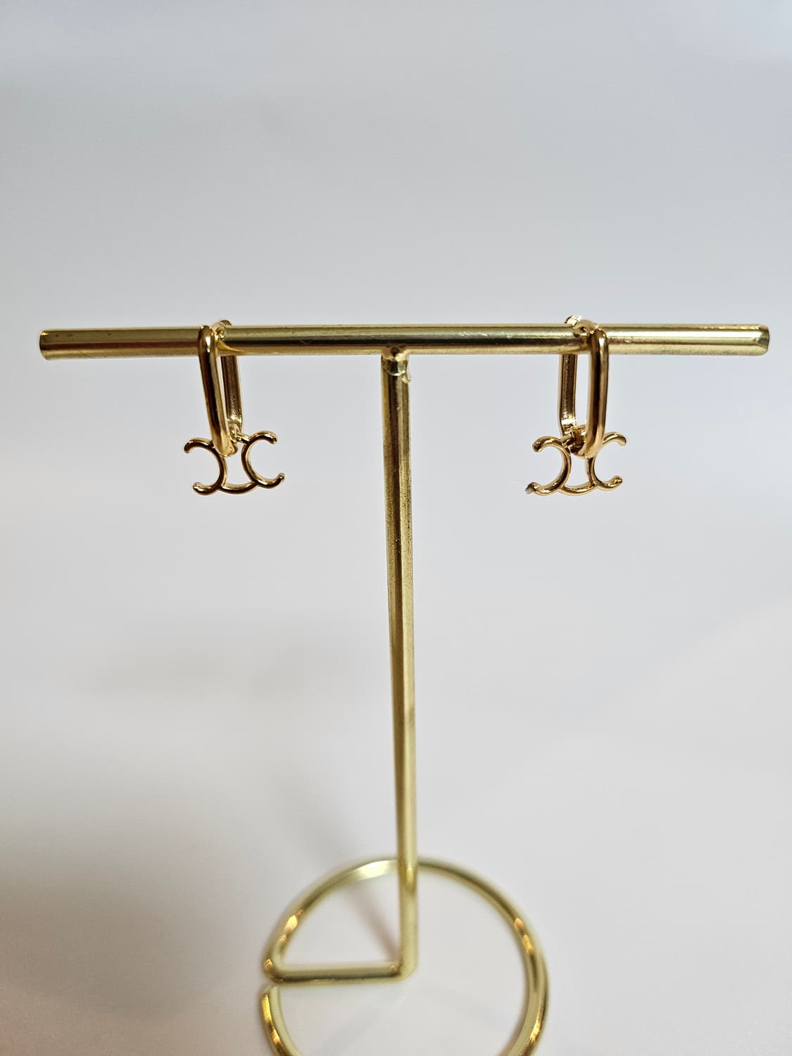 셀린느 트리오페  사각 원터치 귀걸이 금장 상품이미지3