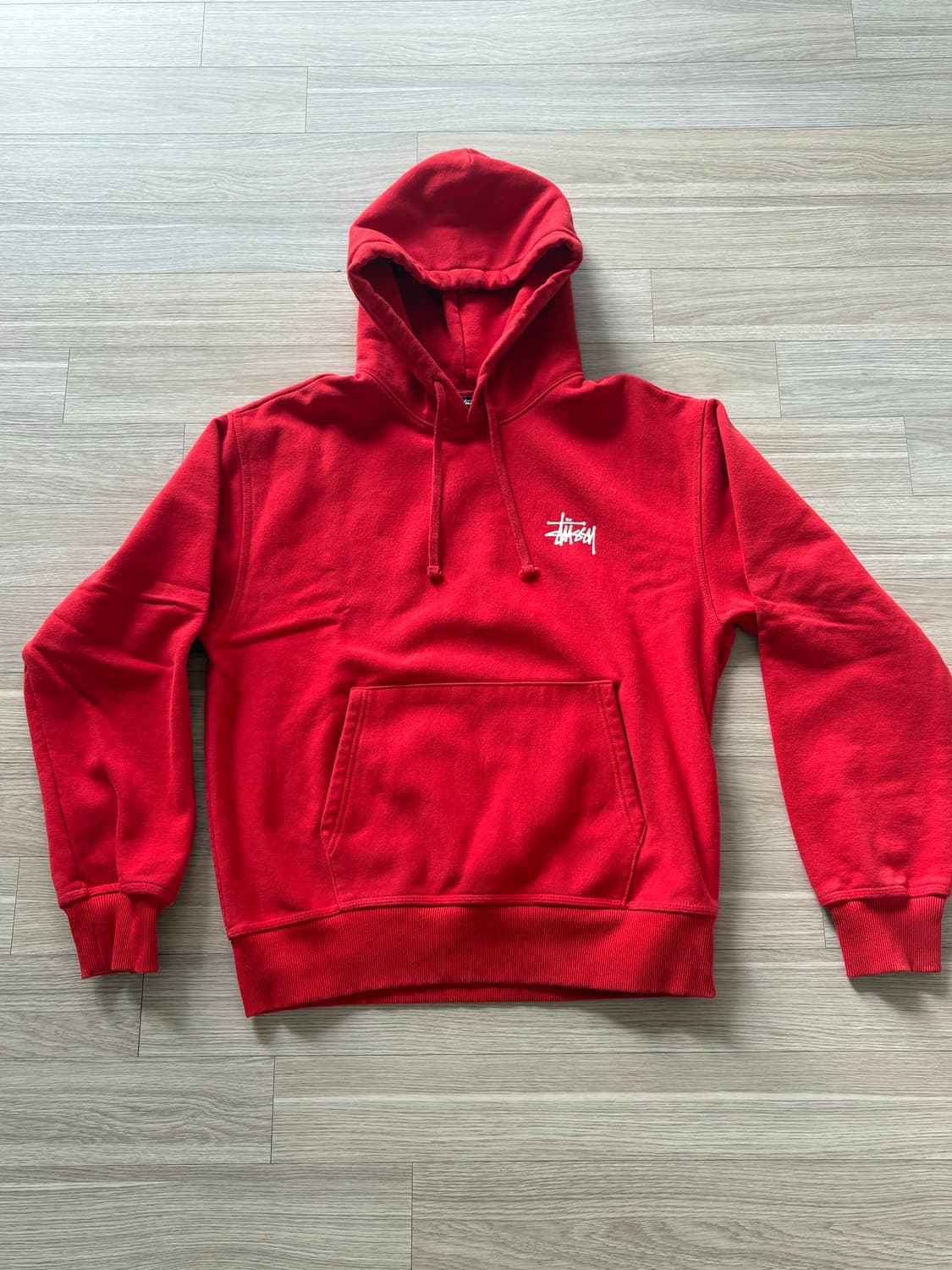 스투시 기모 후드 레드 상품이미지1