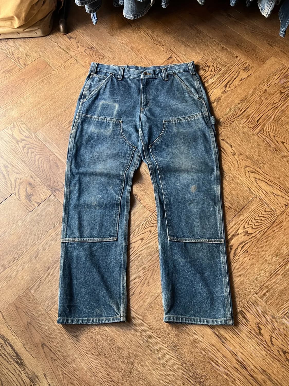 [34]칼하트 USA 빈티지 페이딩 더블니 워크 데님 팬츠 상품이미지1