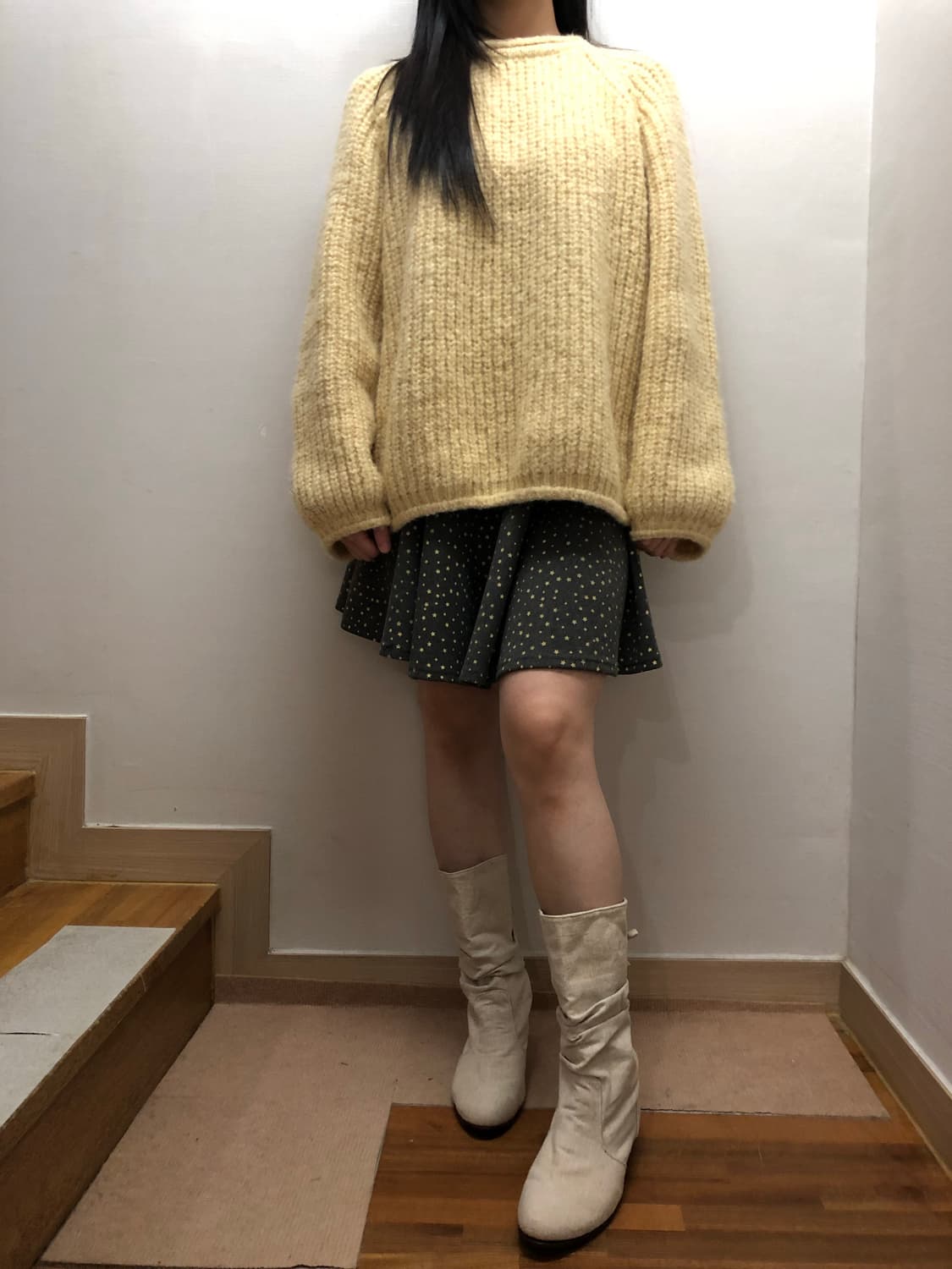 빈티지 그레이 키치 스커트 상품이미지3