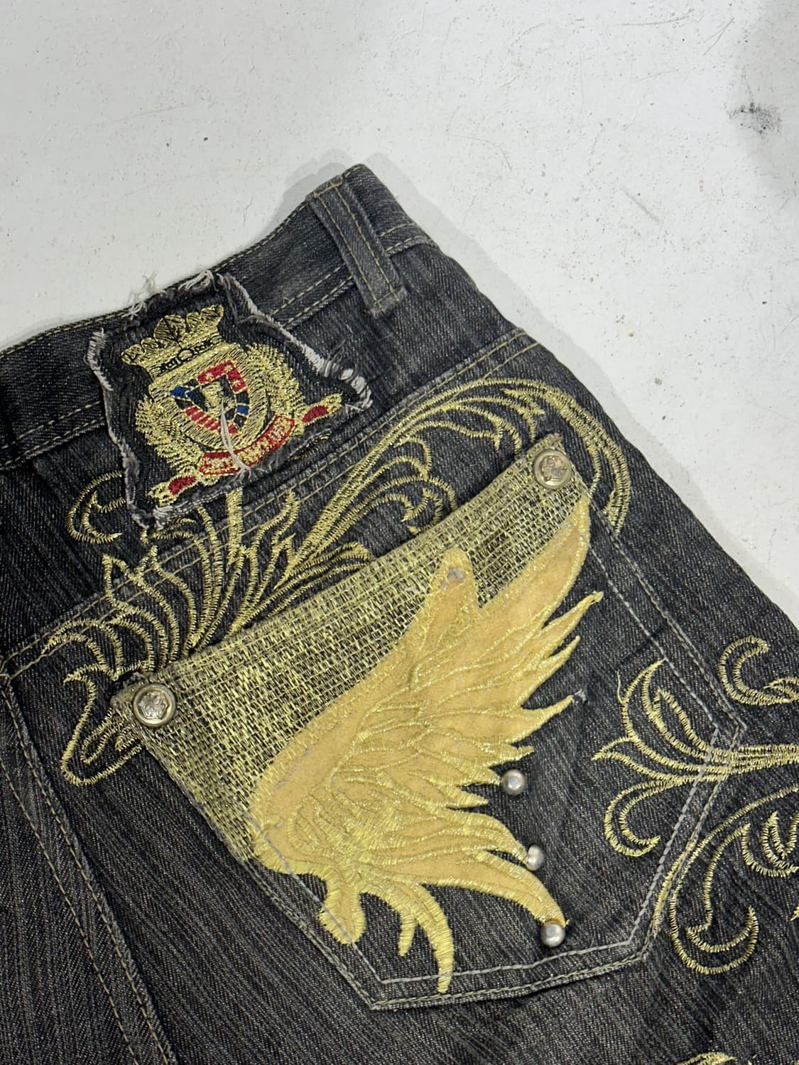 빈티지 흑청 올드스쿨 대대장 힙합 데님 팬츠 32 상품이미지6