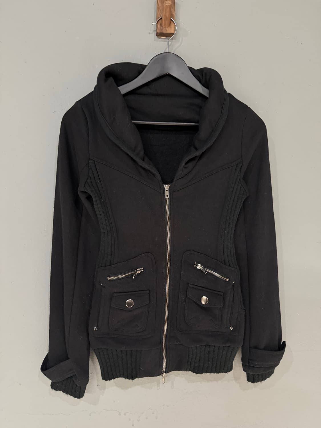 ribbed detail pocket 2-way zip-up 상품이미지5