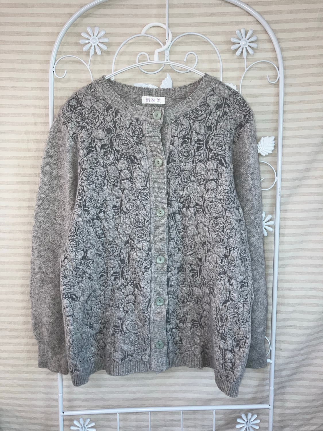 jpn vintage 멜란지 플라워 패턴 가디건 y2k 스트릿 갸루 펑키 상품이미지1