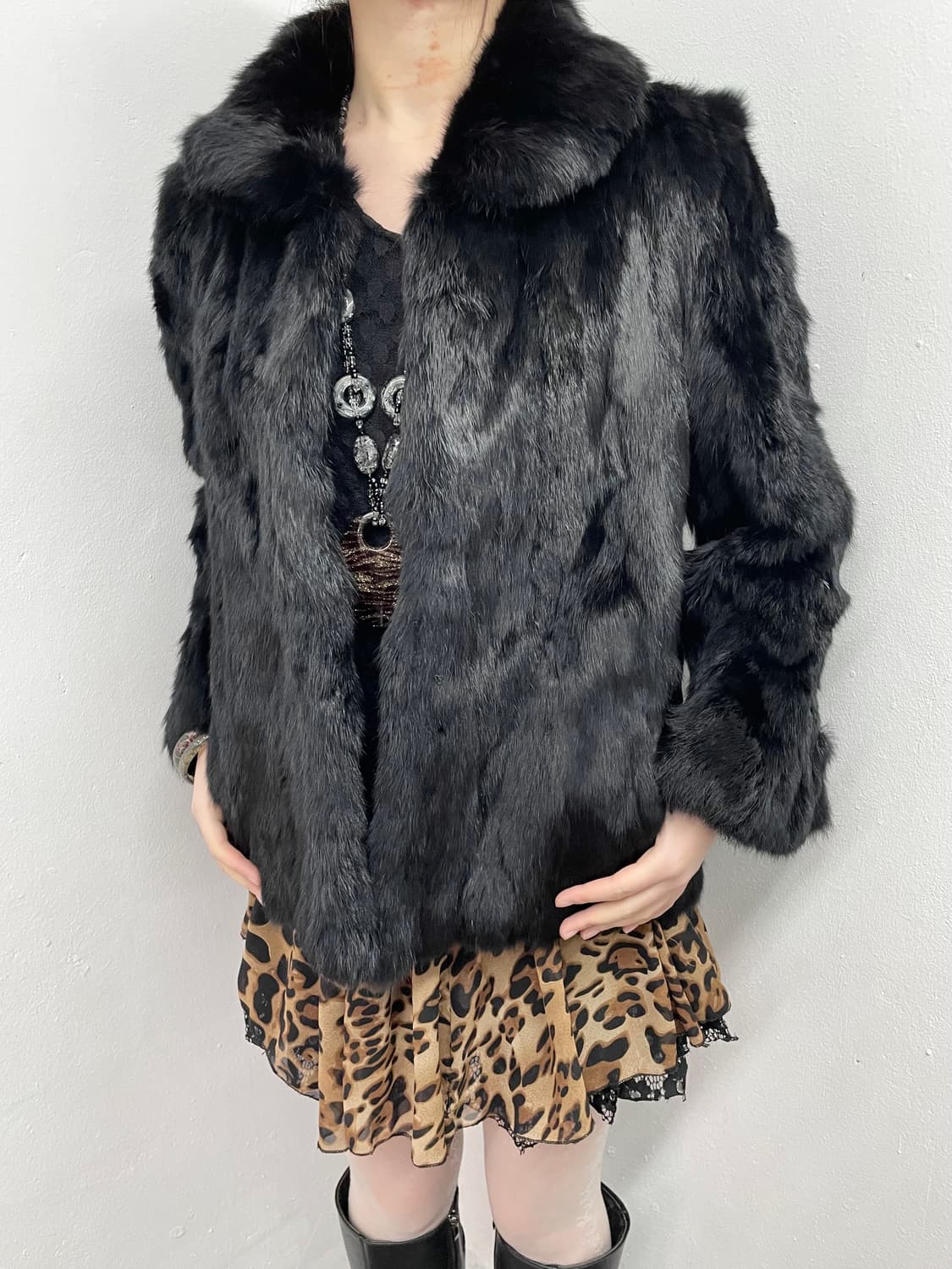 블랙 렉스 폭스 퍼자켓  상품이미지2