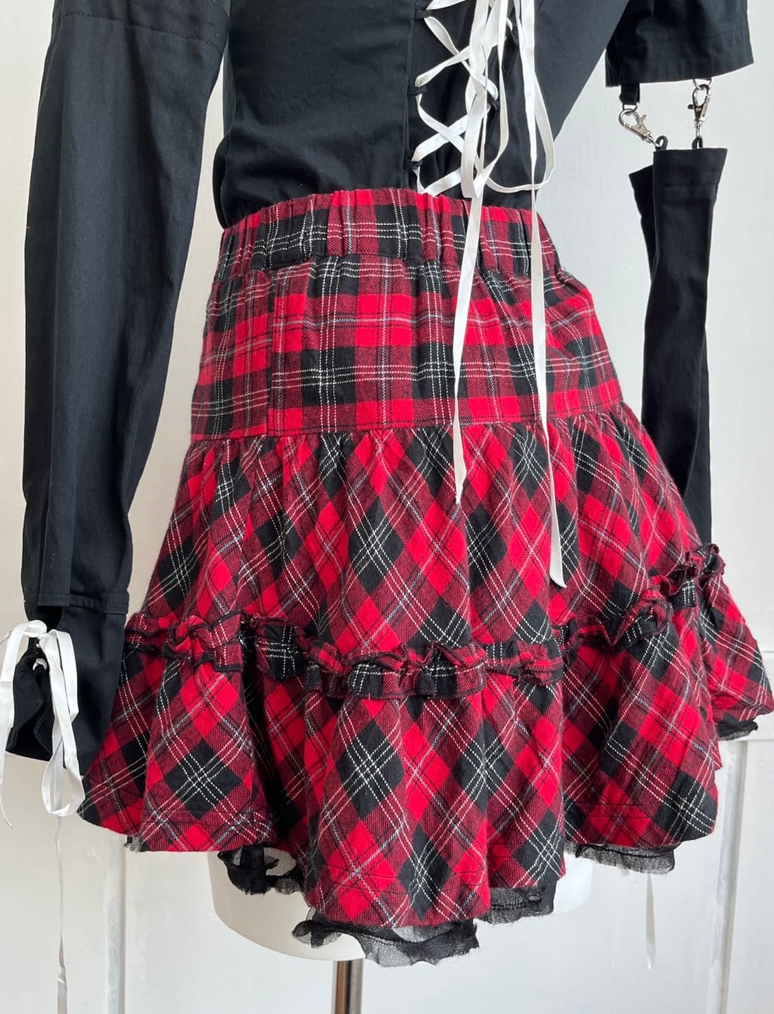 RED TARTAN 캉캉 프릴 체크 스커트 상품이미지3