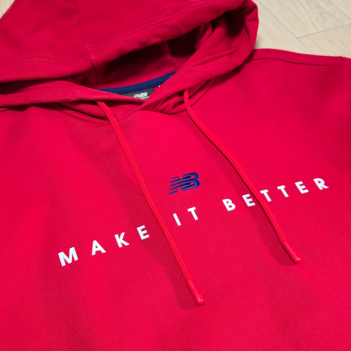 뉴발란스 헤리티지 레드 후드티 L 상품이미지4