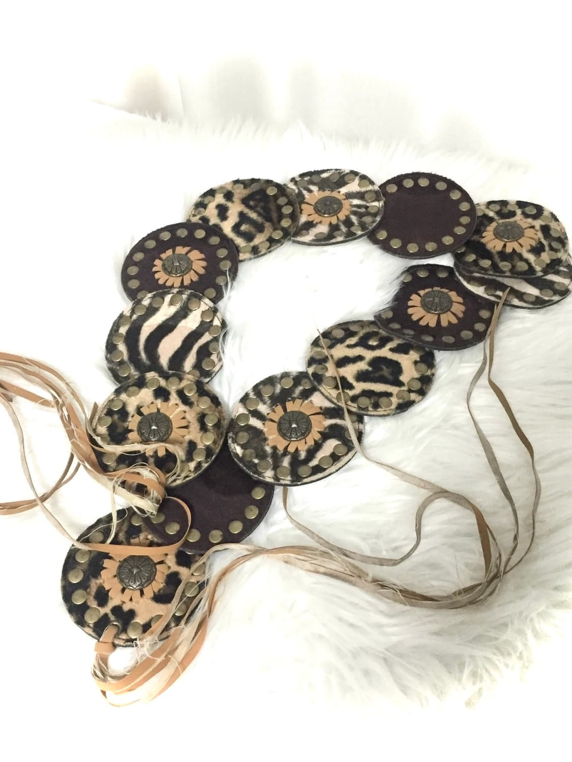 Leopard Circle Strap Belt 레오파드 갸루 스트랩 벨트 상품이미지1