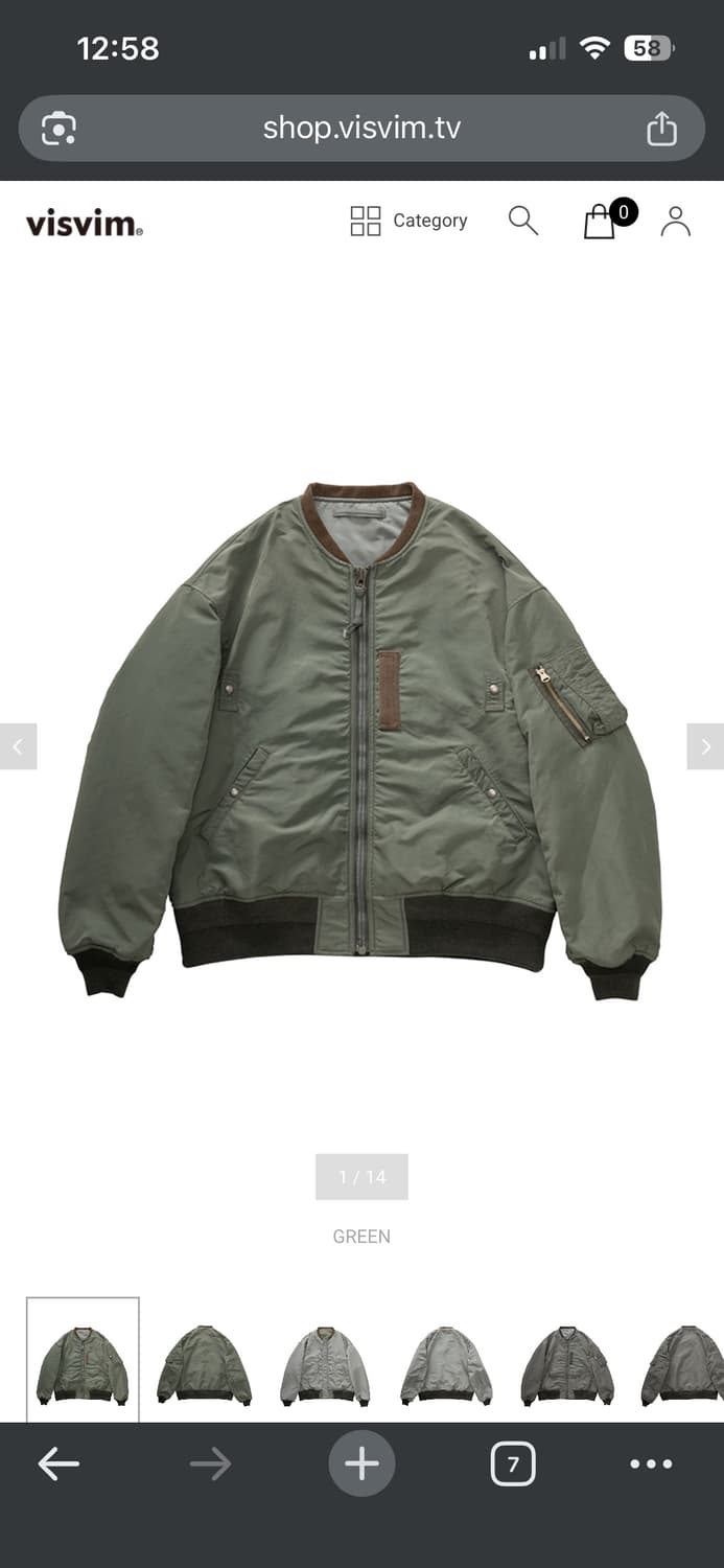 [4] 비즈빔 26ss 토르손재킷 그린 상품이미지1