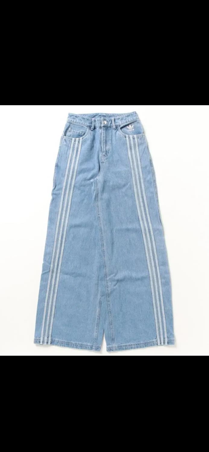 택o) 아디다스 데님 팬츠 IS5249 프리지아 착용 상품이미지4