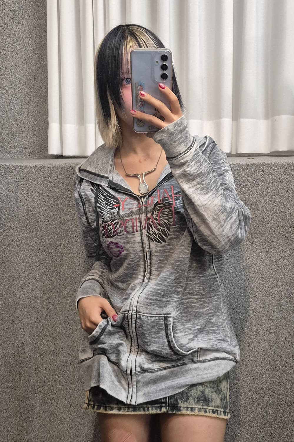 HARLEY DAVIDSON GREY HOODIE ZIPUP  상품이미지2