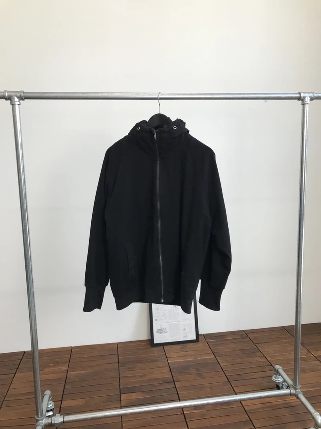 HUG.U Black Oversized Zip Hoodie 상품이미지4