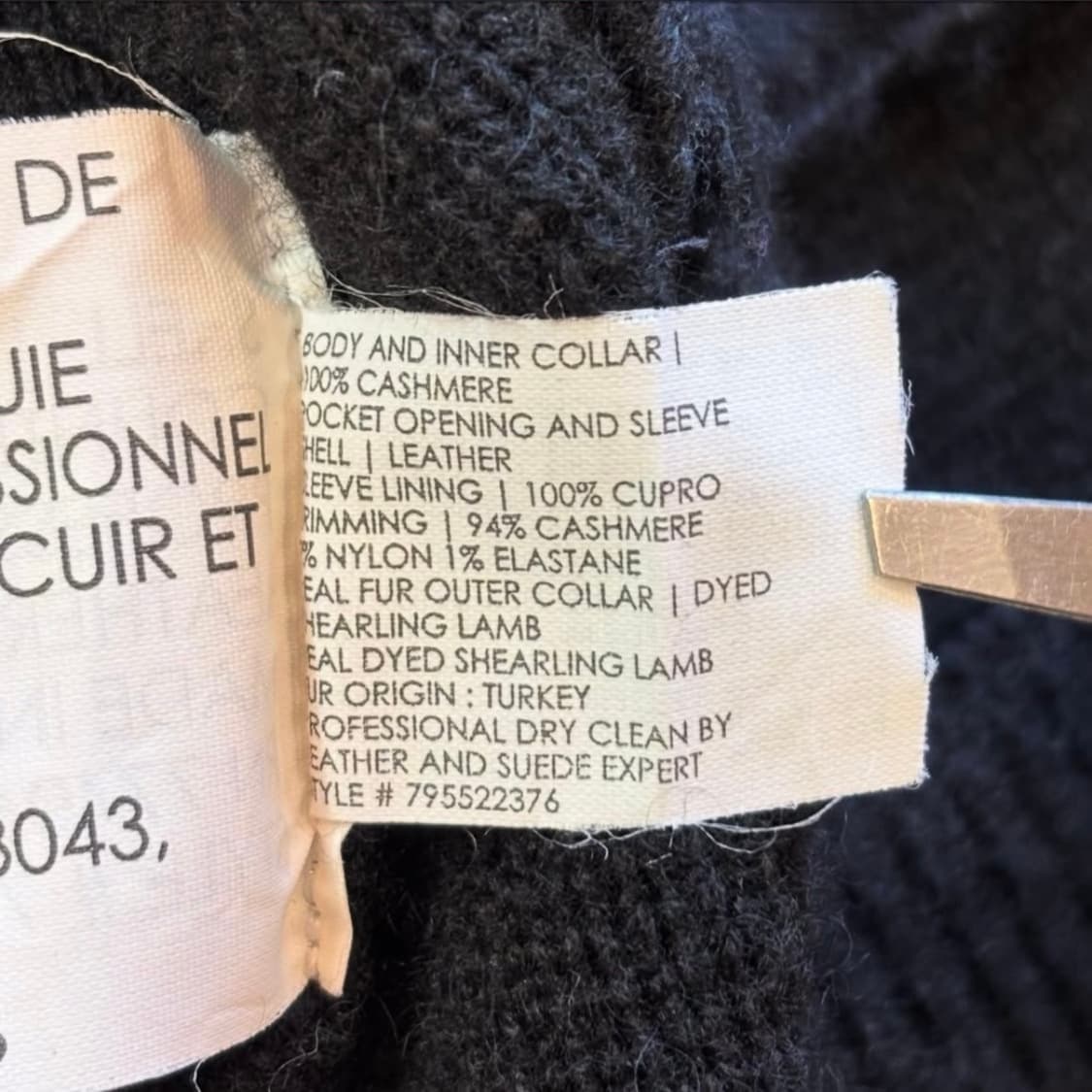 클럽 모나코 쉽스킨 니트 레더 자켓 상품이미지8