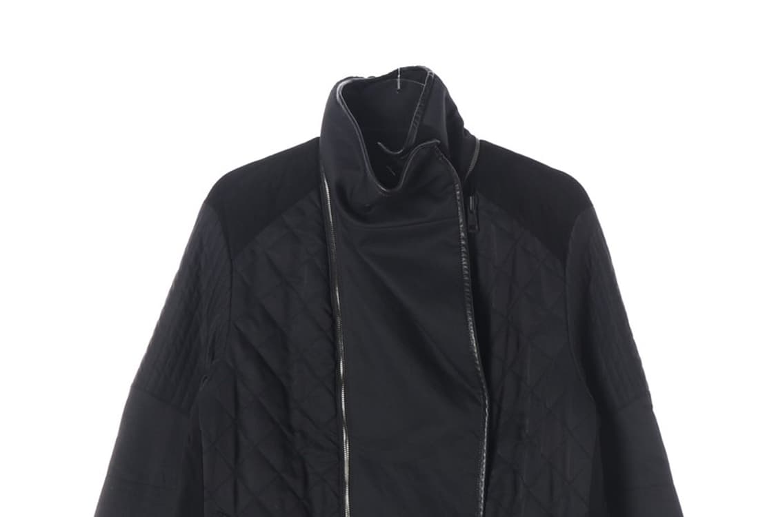 타임 포스트모던 하이넥 양가죽 배색 퀼팅 자켓 상품이미지3