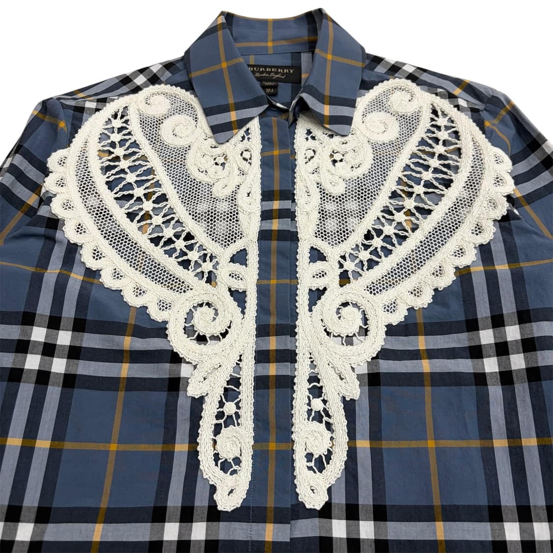 버버리 여자 여성 우먼스 레이스 블루 체크 긴팔 셔츠 상품이미지3