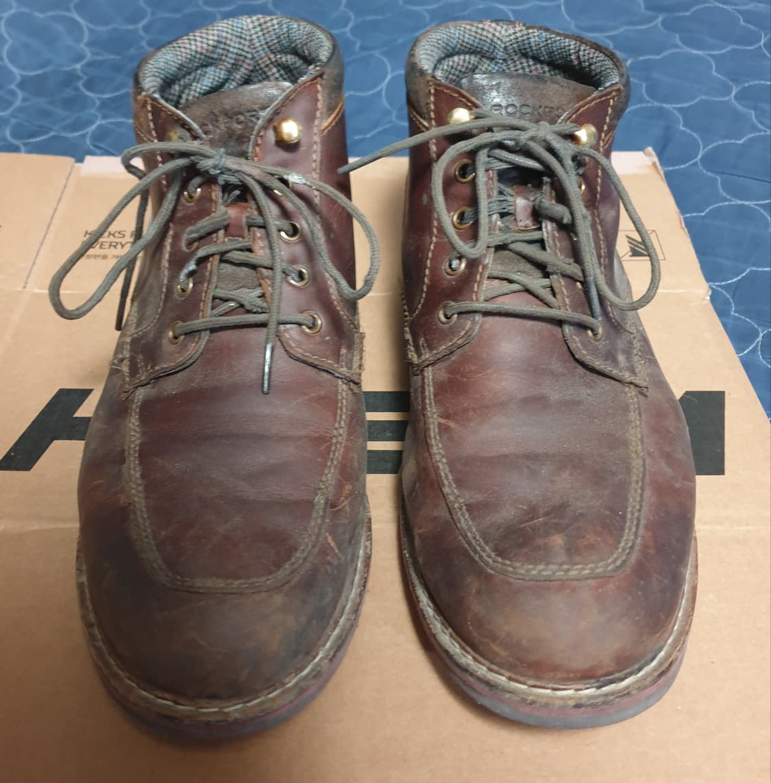 (빈티지) 락포트 소가죽 에이징 미들 워커부츠 브라운 (280) 상품이미지3