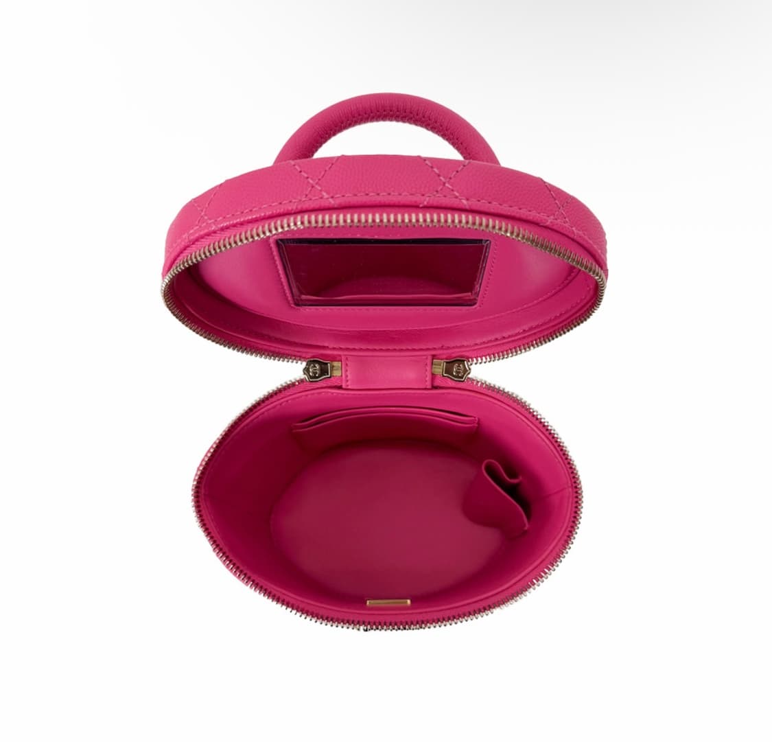 [OS] 샤넬 여성 코코 탑핸들 캐비어 카프스킨 베니티 크로스백 핑크 상품이미지6