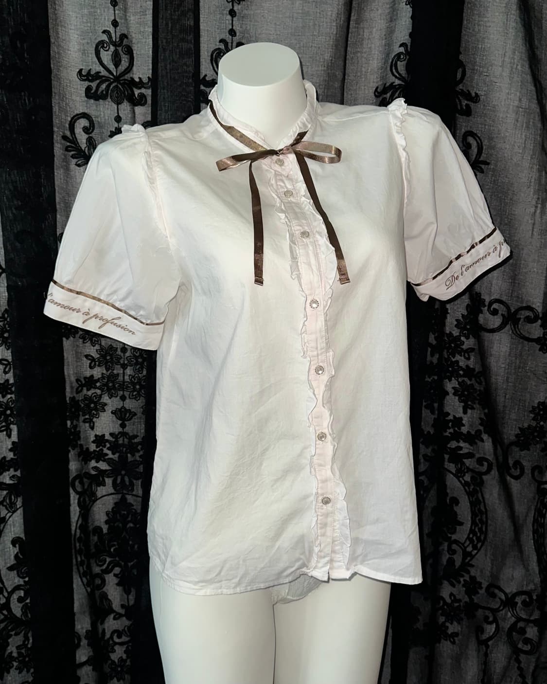 lovely brown ribbon blouse 상품이미지1