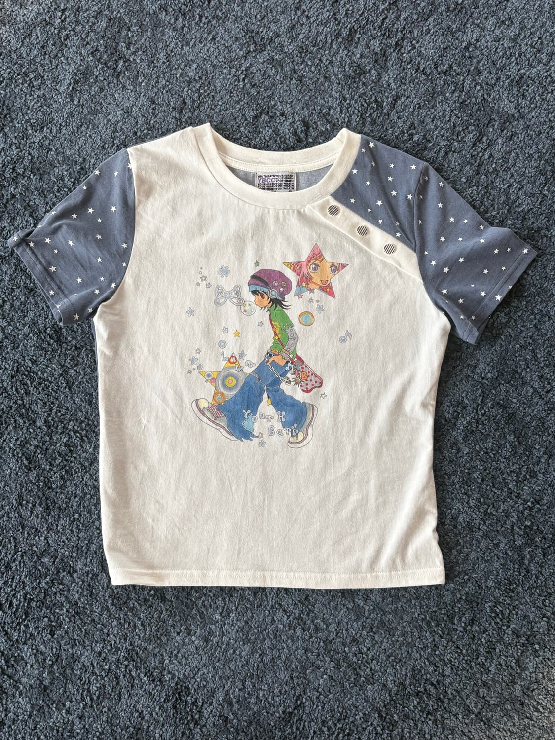 YB x Oliwa Star Sleeve Button Top_white 상품이미지3