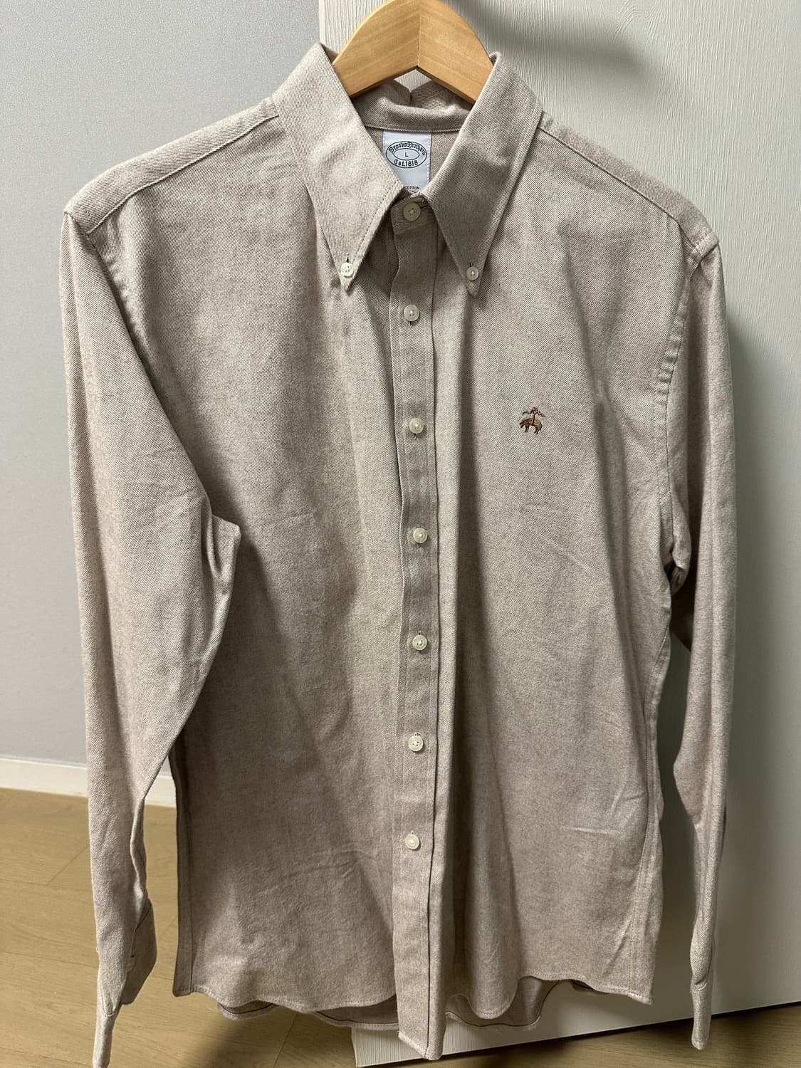 브룩스브라더스 베이지 플란넬 셔츠[L] 상품이미지2