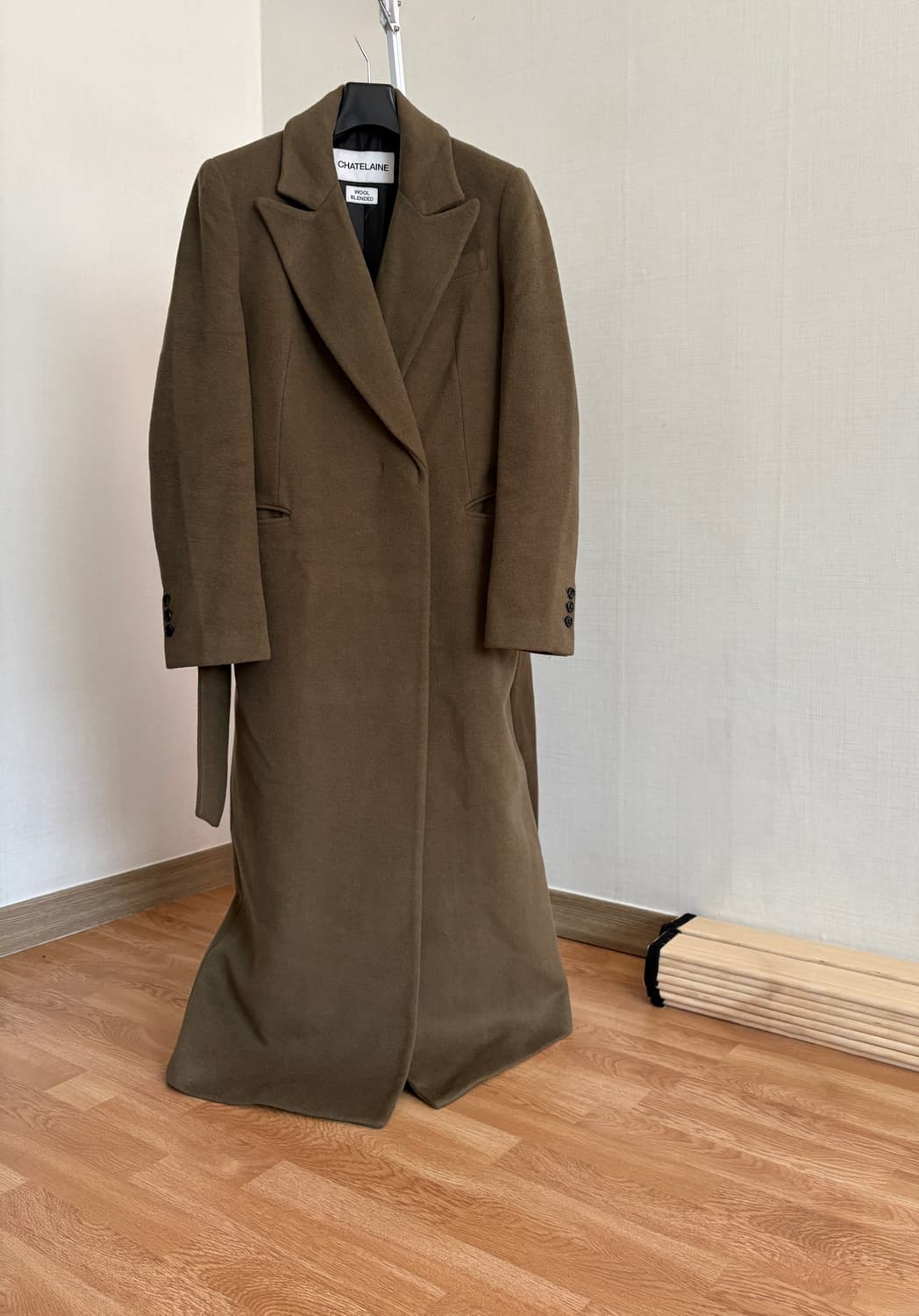 카키브라운 울 블렌트 롱코트 상품이미지2